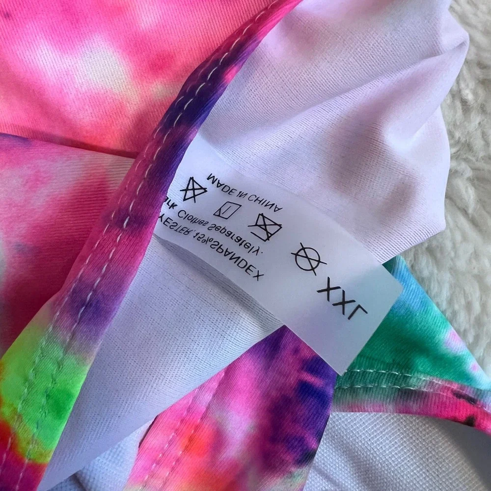 Adisputent Women's Tie Dye High Waisted Bikini Set Multicolor Size XXL NWT